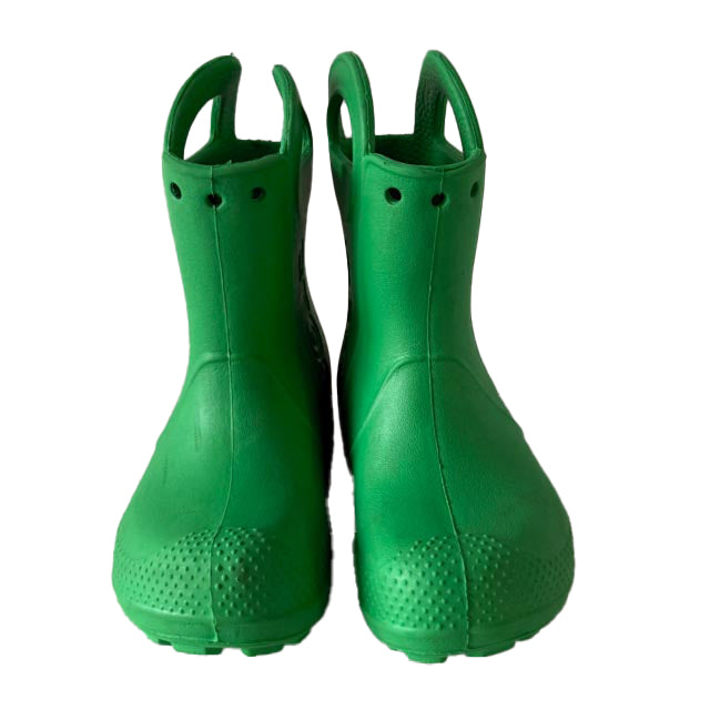 Crocs Boys Green Rain Boots Size: 8 Toddler