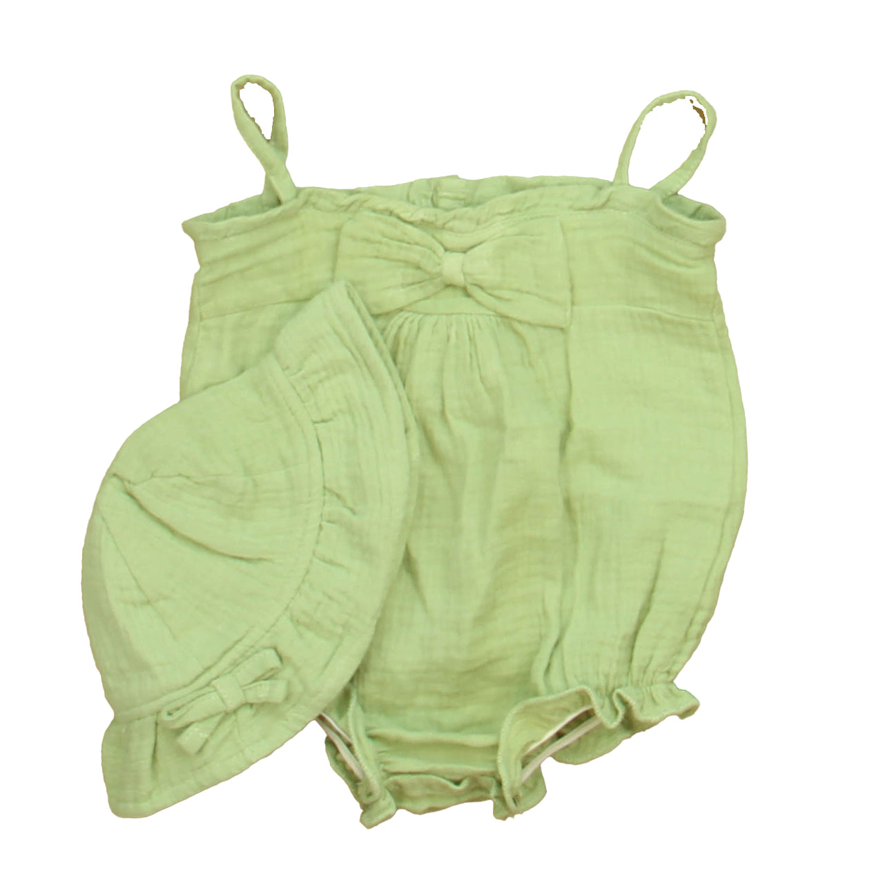 Emily & Oliver Girls Green Romper Size: 3-6 Months Green