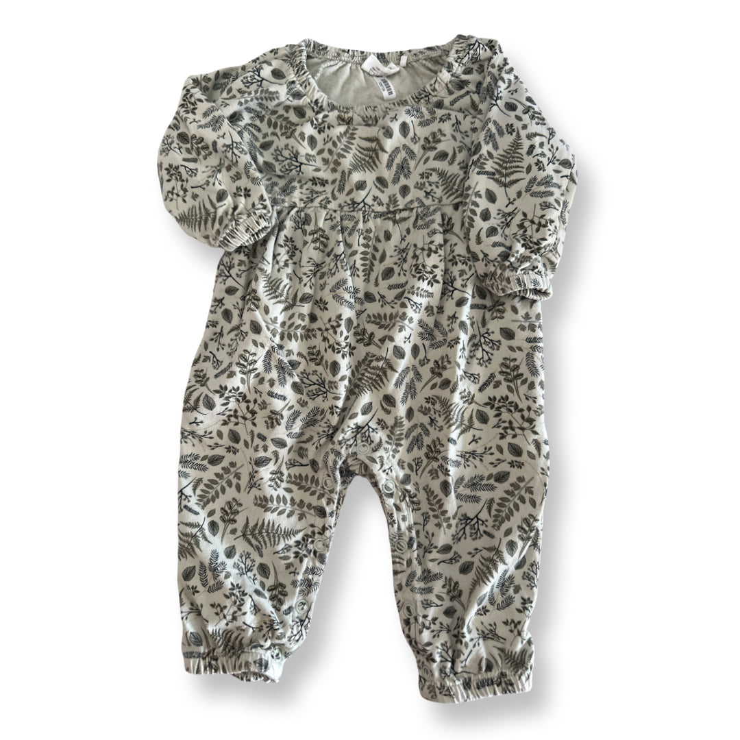 City Mouse Girls Green Romper Size: Floral Romper Green