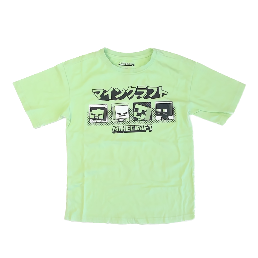 Minecraft Boys Green T-Shirt Size: 10-12 Years Green