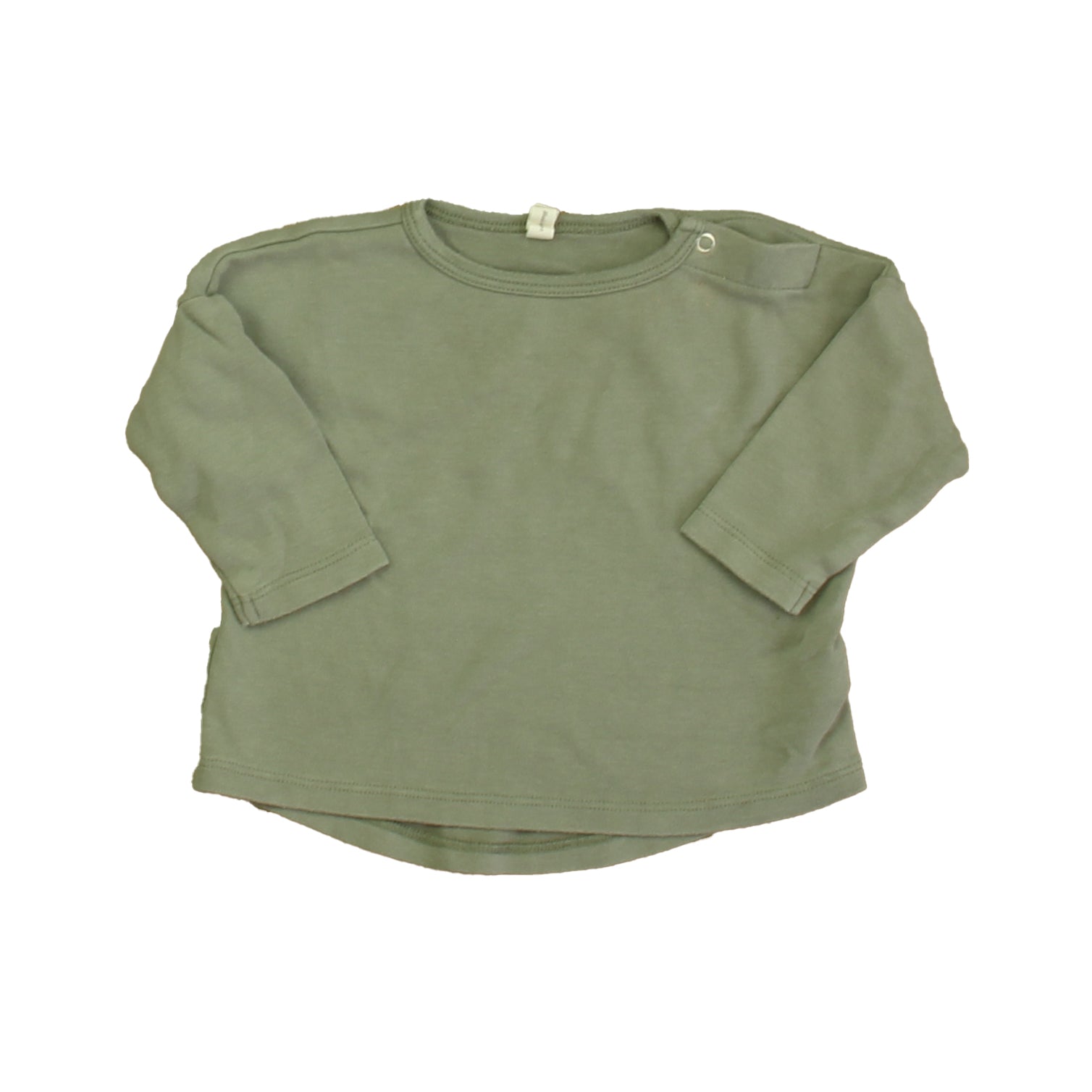 Quincy Mae Boys Green Long Sleeve Shirt Size: 3-6 Months Green