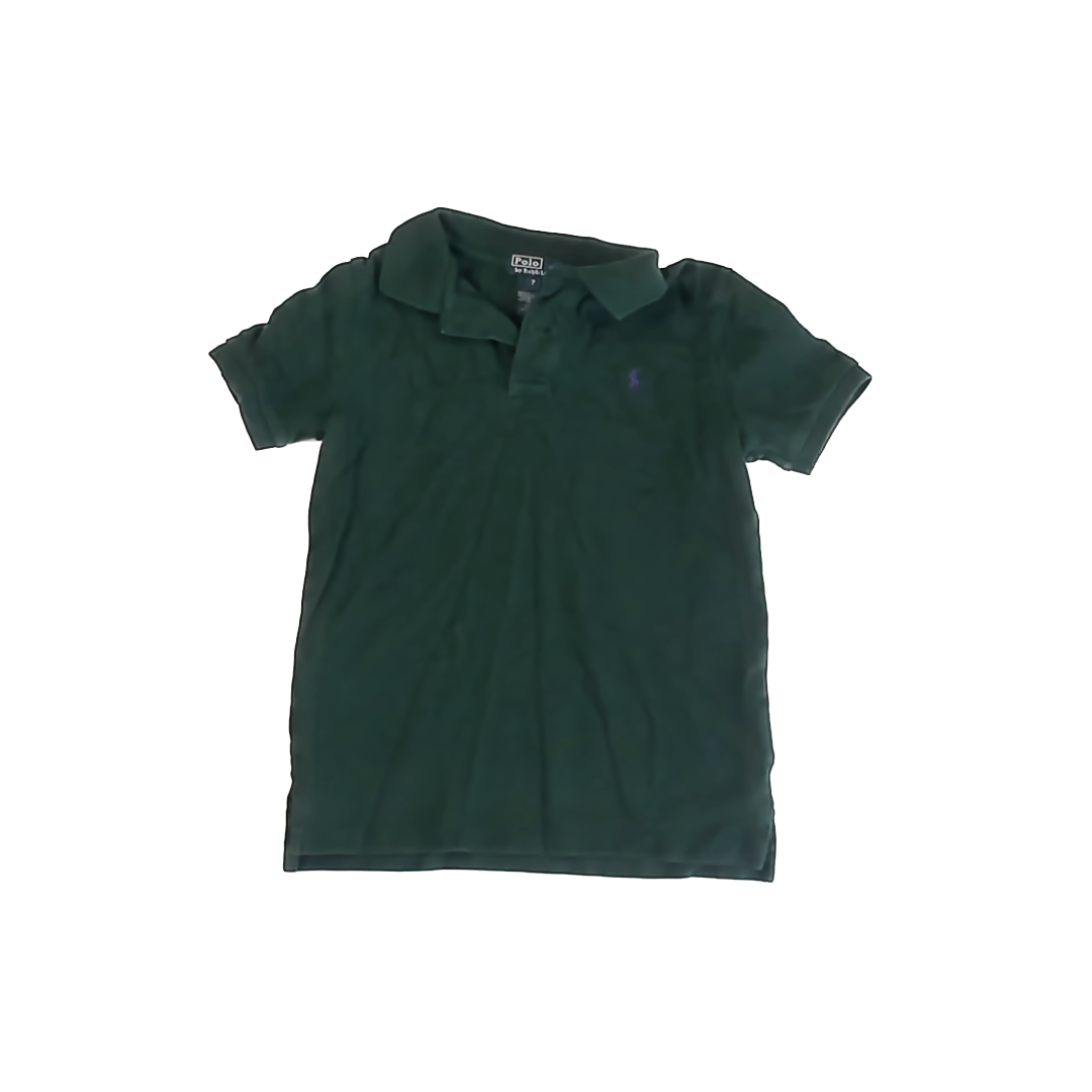 Ralph Lauren Boys Green Polo Shirt Size: 7 Years Green