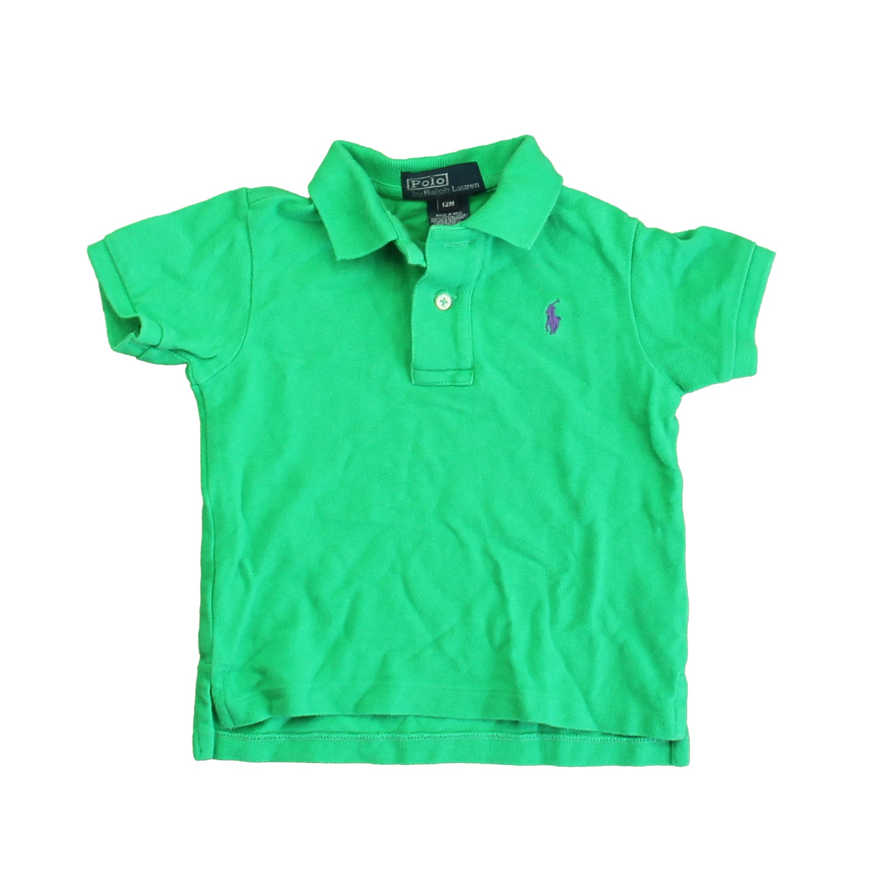 Ralph Lauren Boys Green Polo Shirt Size: 12 Months Green