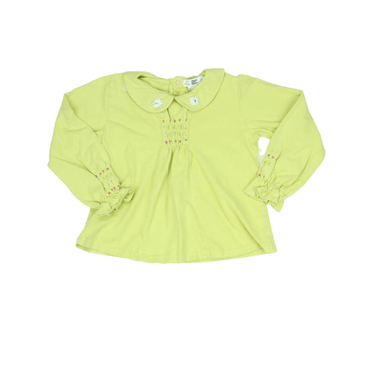 Deux par deux Girls Green Long Sleeve Shirt Size: 6 Years Green
