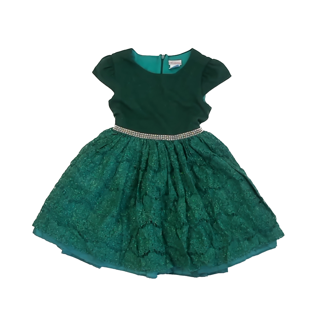 Youngland Girls Green Special Occasion Dress Size: 6 Years Green