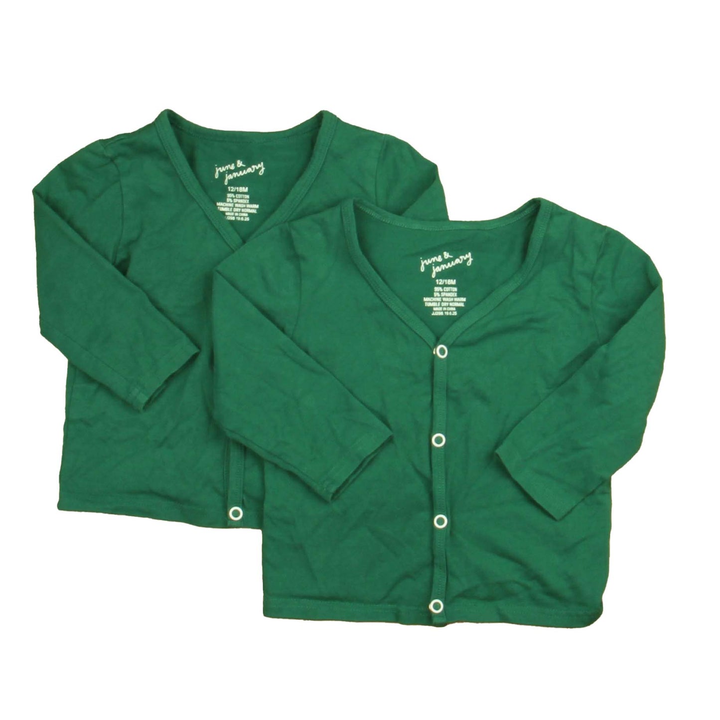 June & January Boys Green Long Sleeve T-Shirt Size: 12-18 Months Green