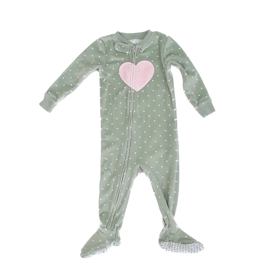 Carter''s Girls Green 1-piece footed Pajamas Size: 12 Months Green