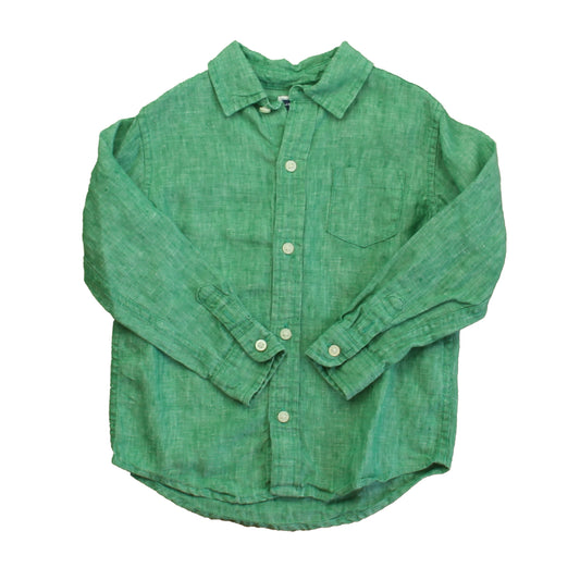 Janie and Jack Boys Green Button Down Long Sleeve Size: 3T