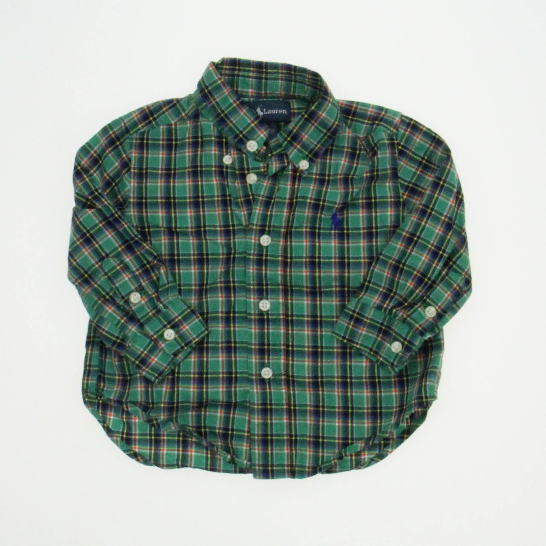 Ralph Lauren Boys Green Button Down Long Sleeve Size: 12 Months Green