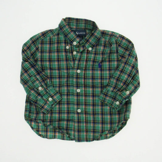 Ralph Lauren Boys Green Button Down Long Sleeve Size: 12 Months Green