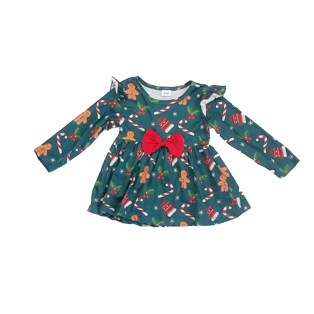 Unknown Girls Green Dress Size: 18-24 Months Green