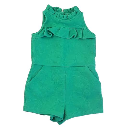 Janie and Jack Girls Green Romper Size: 3T Green