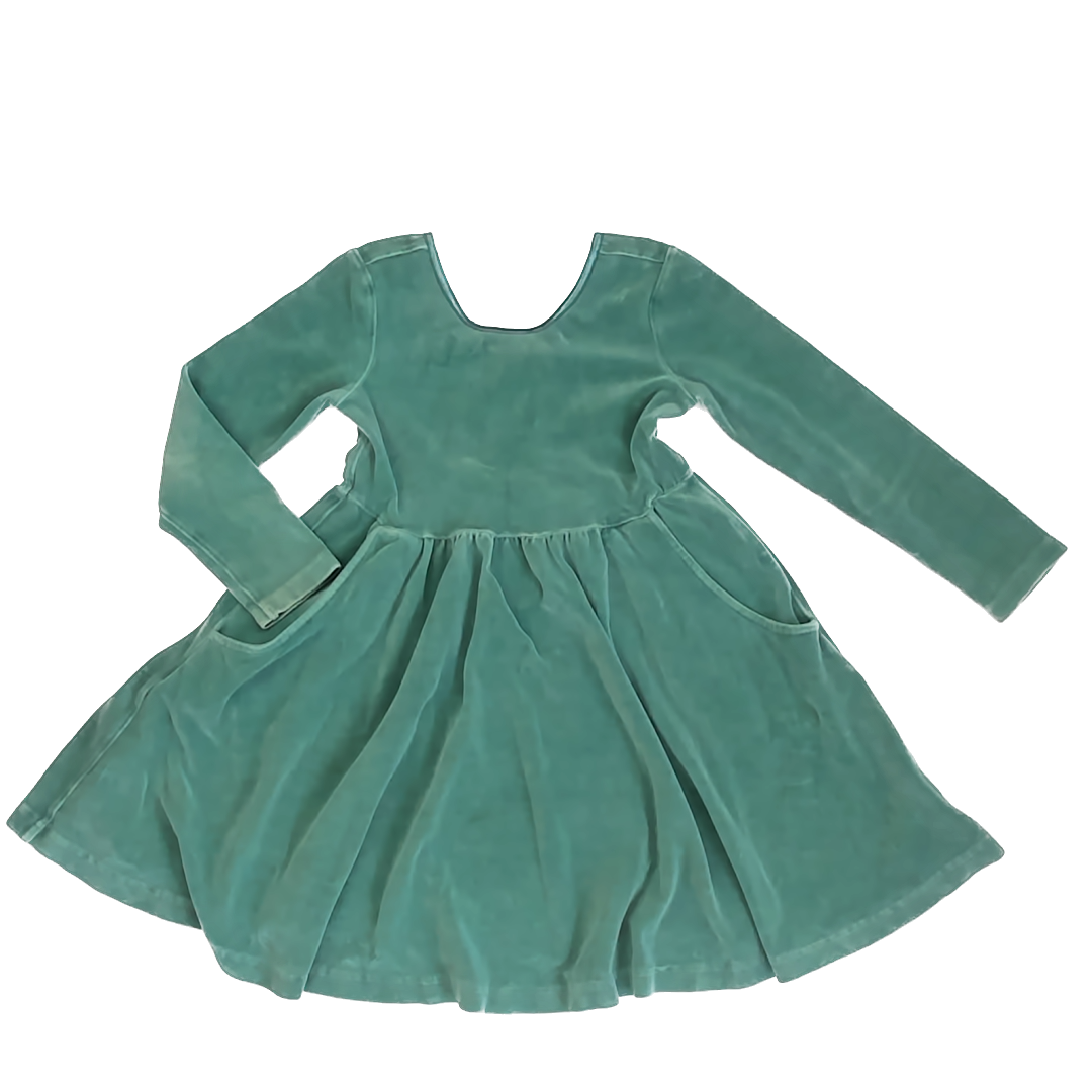 Hanna Andersson Girls Green Dress Size: 5T Green