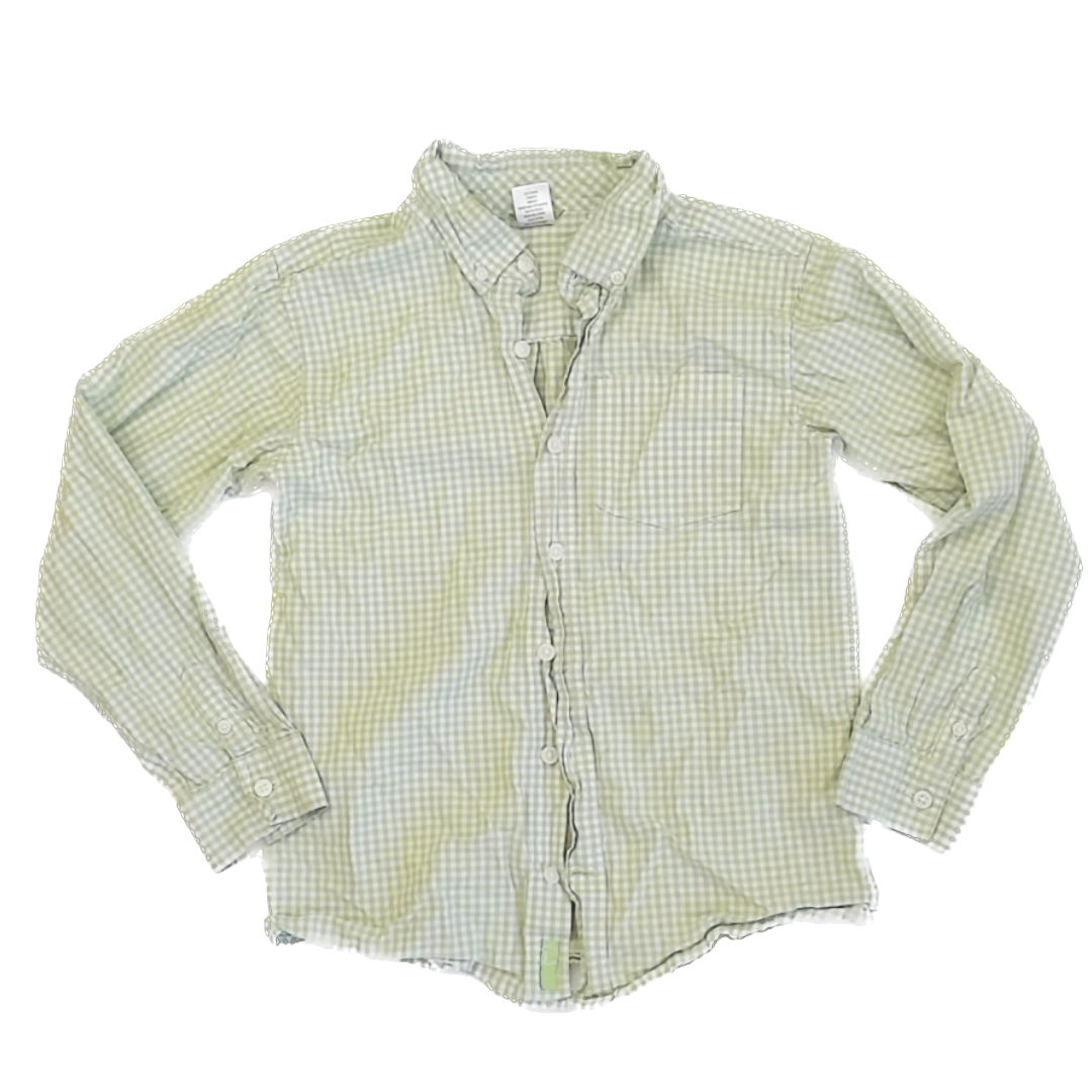 Gymboree Boys Green Button Down Long Sleeve Size: 7-8 Years Green