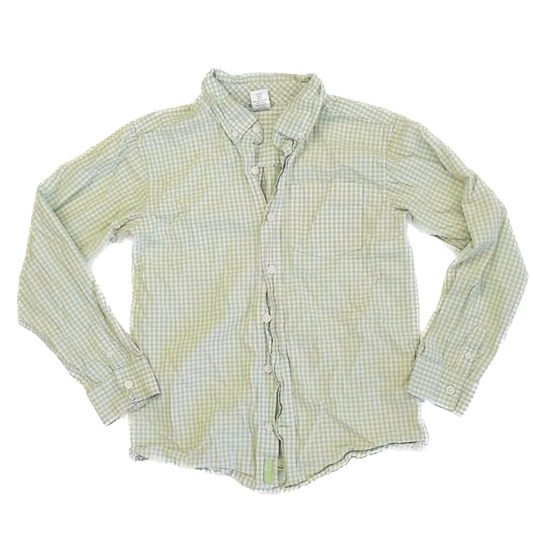 Gymboree Boys Green Button Down Long Sleeve Size: 7-8 Years Green