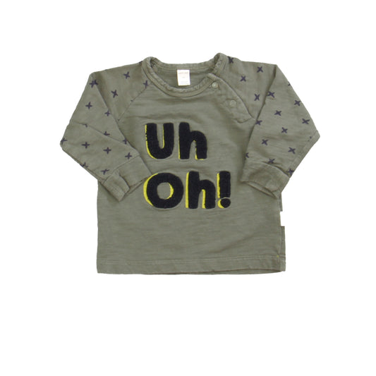 Petit Lem Boys Green Long Sleeve Shirt Size: 9 Months Green