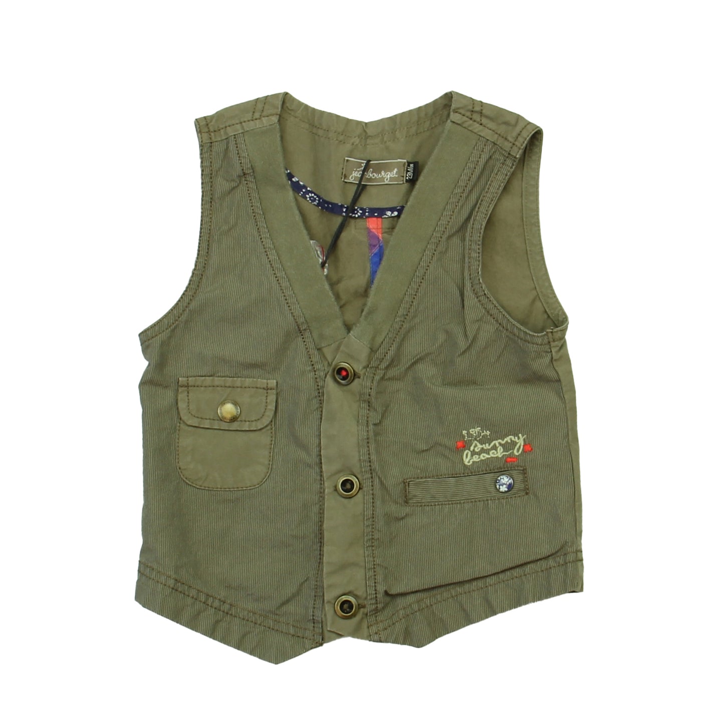 Jean Bourget Boys Green Vest Size: 24 Months Green