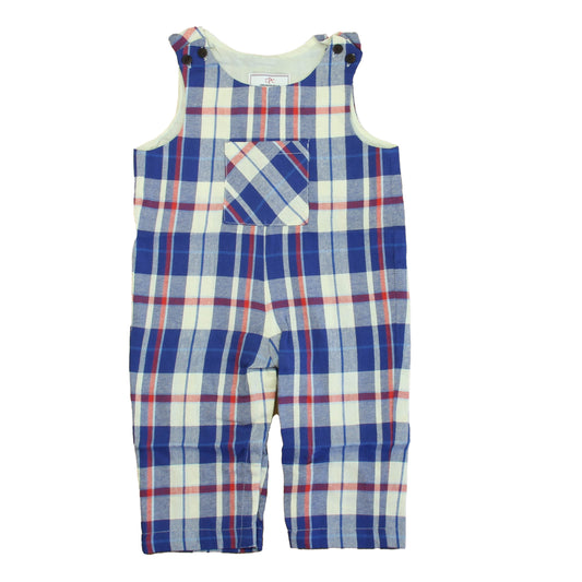 Classic Prep Boys Greenwich Plaid Romper Size: 9-12 Months Greenwich Plaid