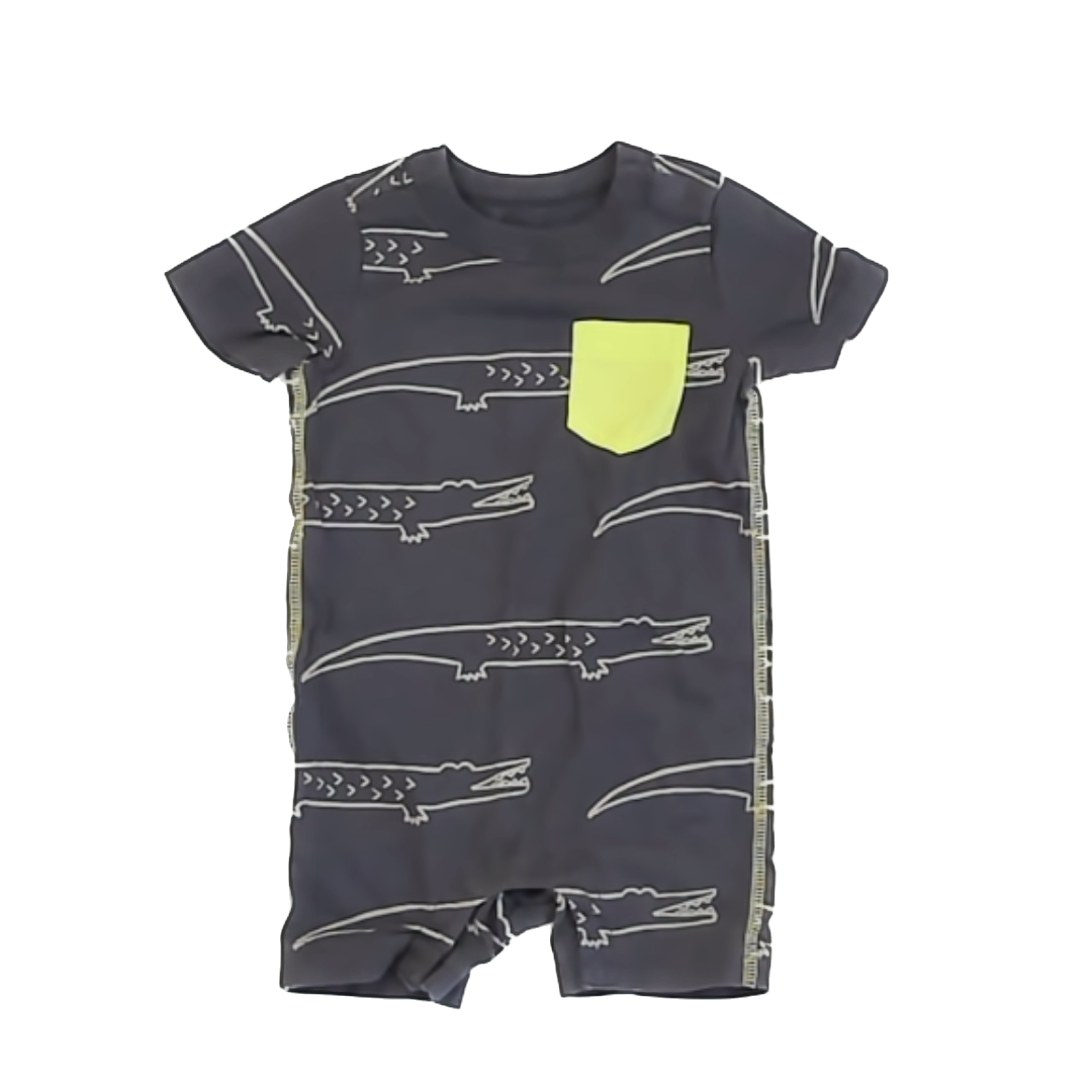 Tea Collection Boys Grey | Alligator Onesie Size: 9-12 Months Grey | Alligator