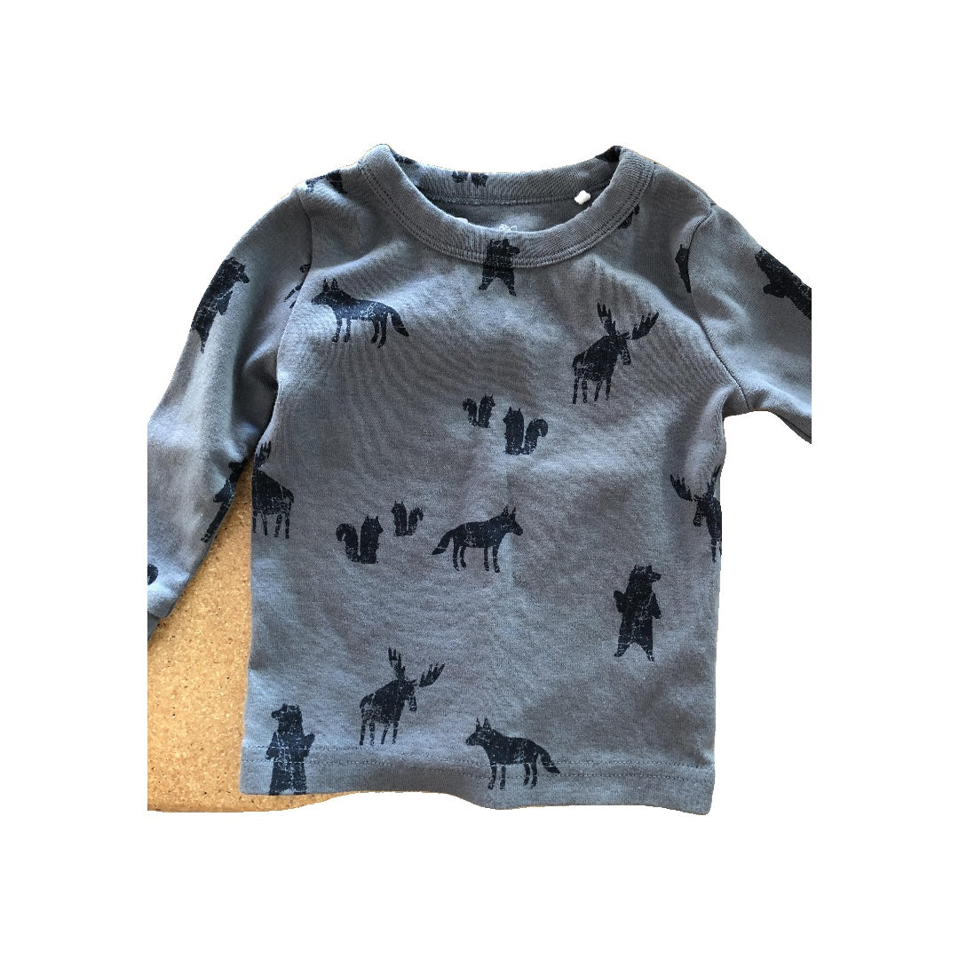 Oliver & Rain Unisex Grey | animals Shirt Size: 12 months Grey | animals