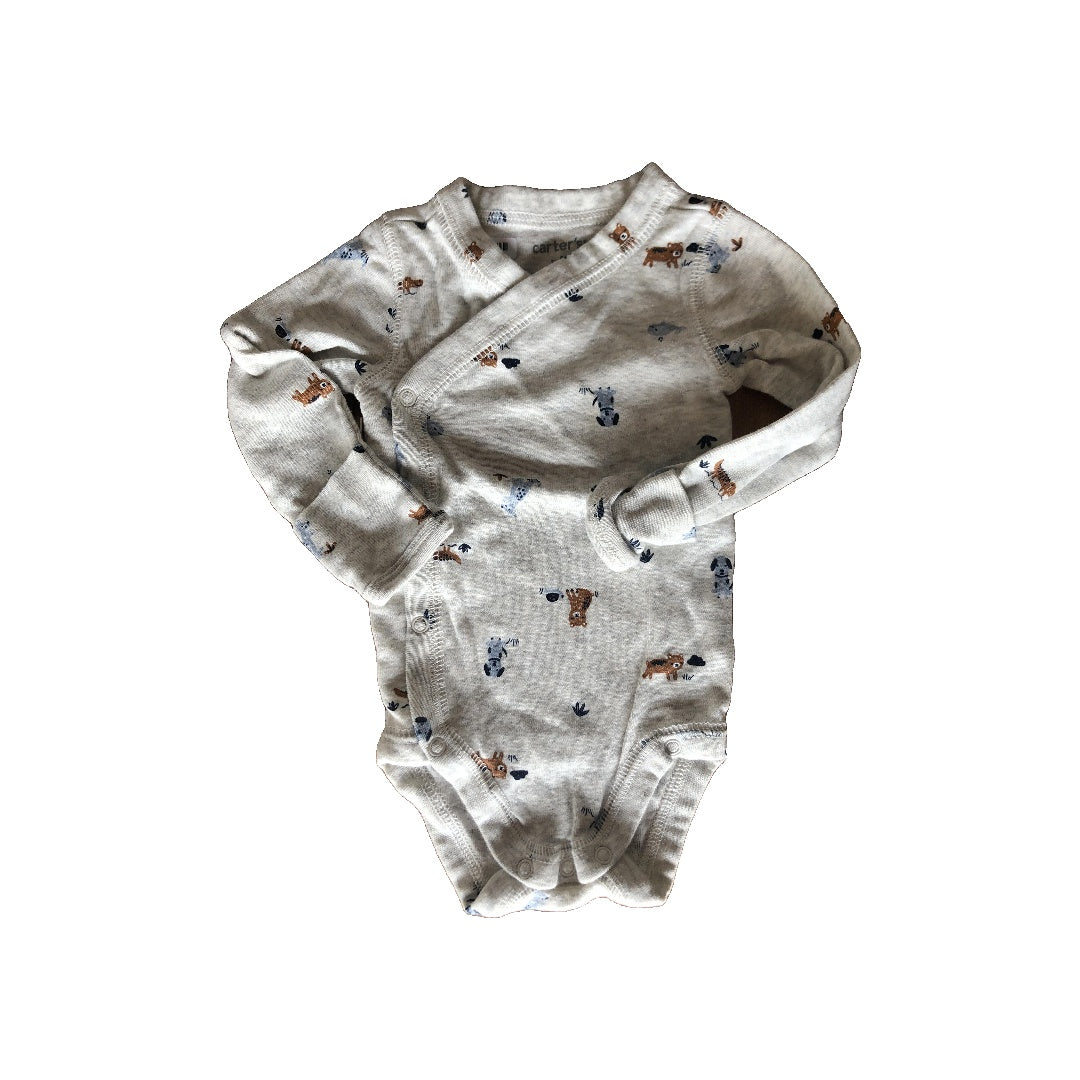 Carters Boys Grey | animals Onesie Size: Newborn Grey | animals