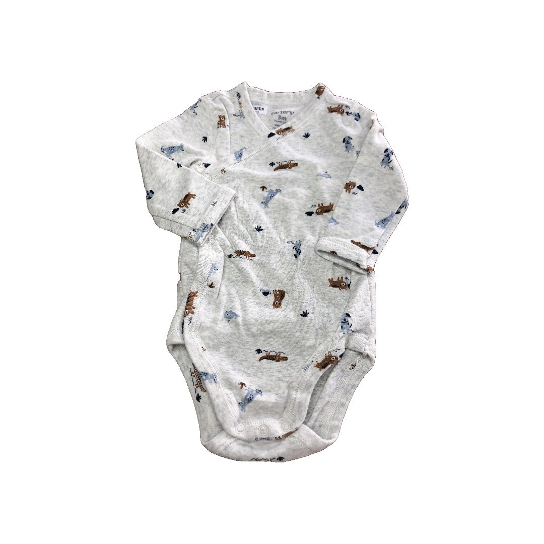 Carters Boys Grey | animals Onesie Size: 3 months Grey | animals