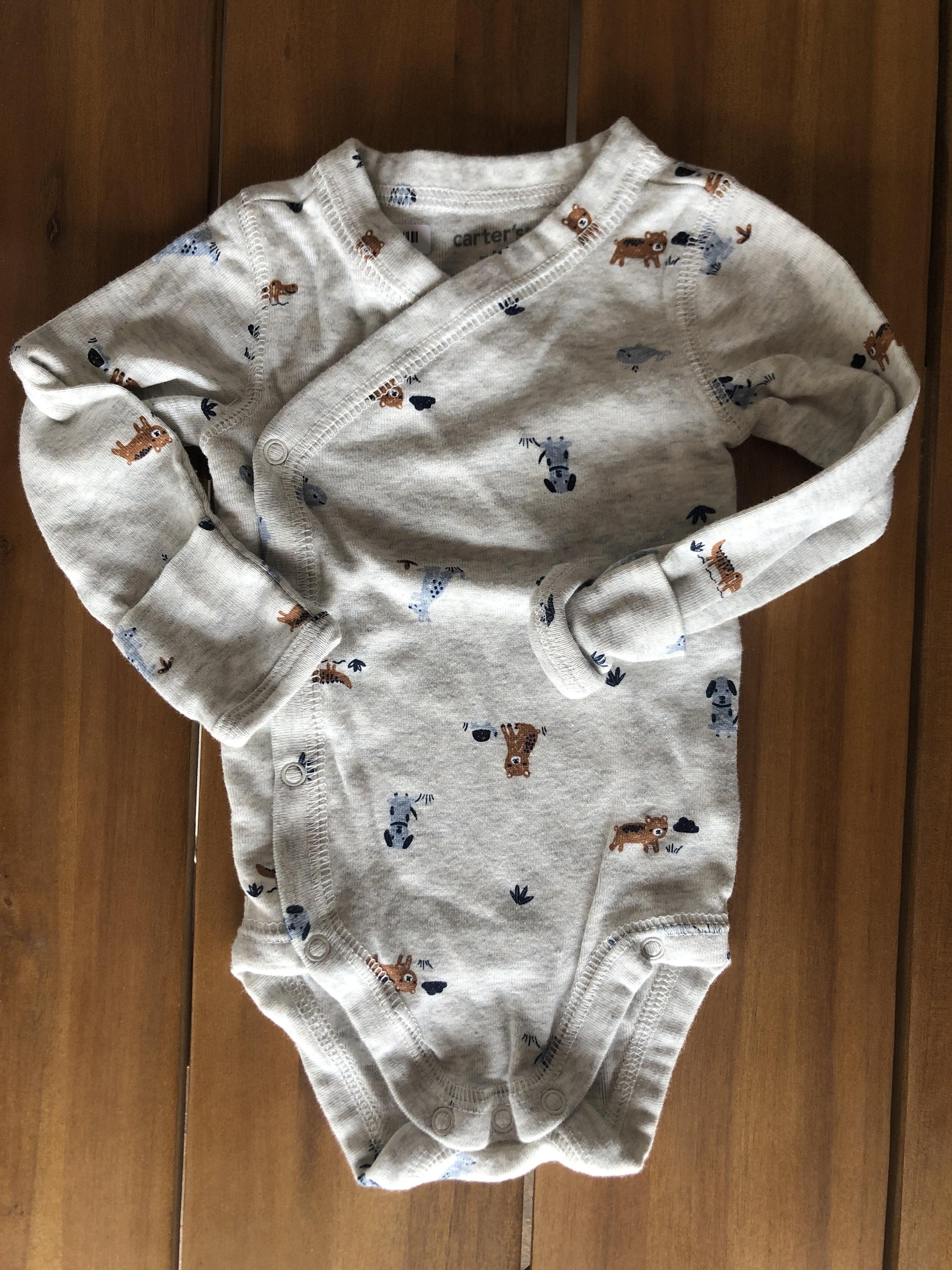Carters Boys Grey | animals Onesie Size: Newborn Grey | animals