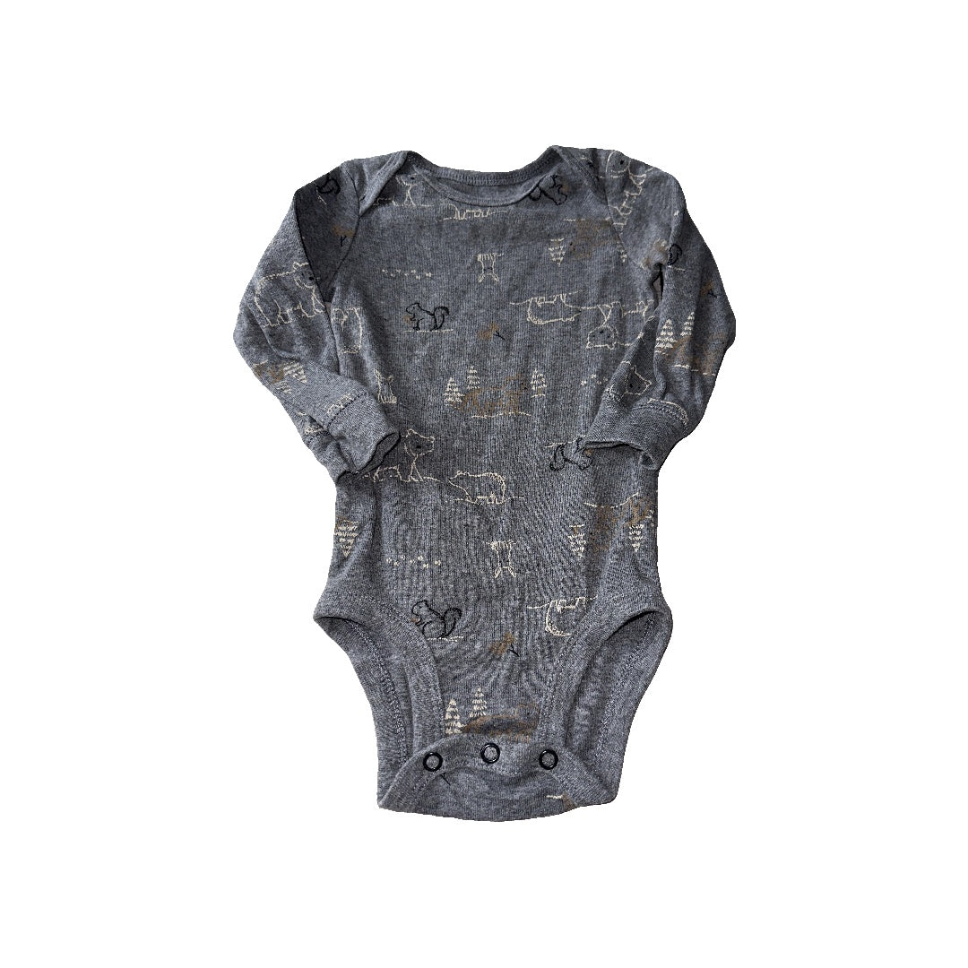 Carters Boys Grey | animals Onesie Size: 9 months Grey | animals