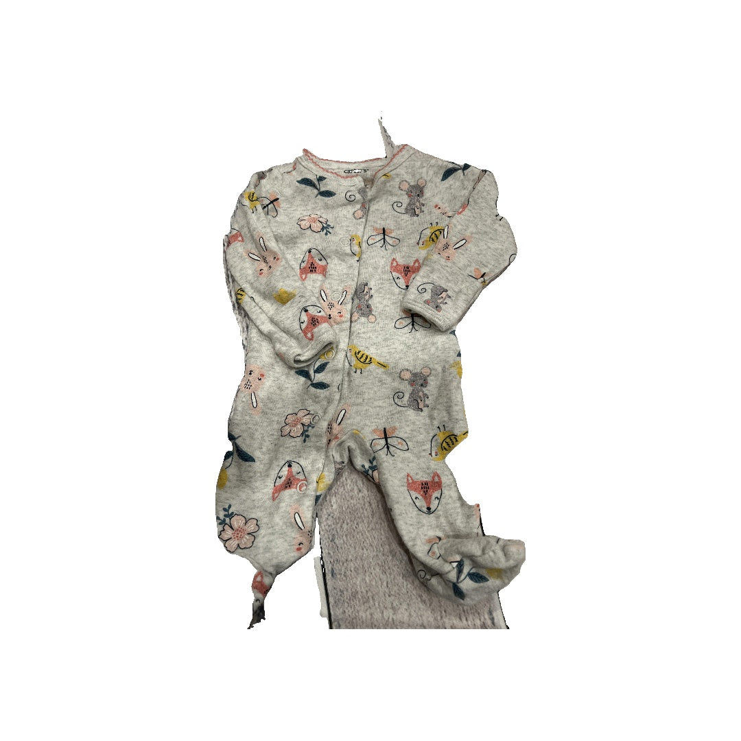 Girls Grey | animals Pajamas Size: Newborn Grey | animals