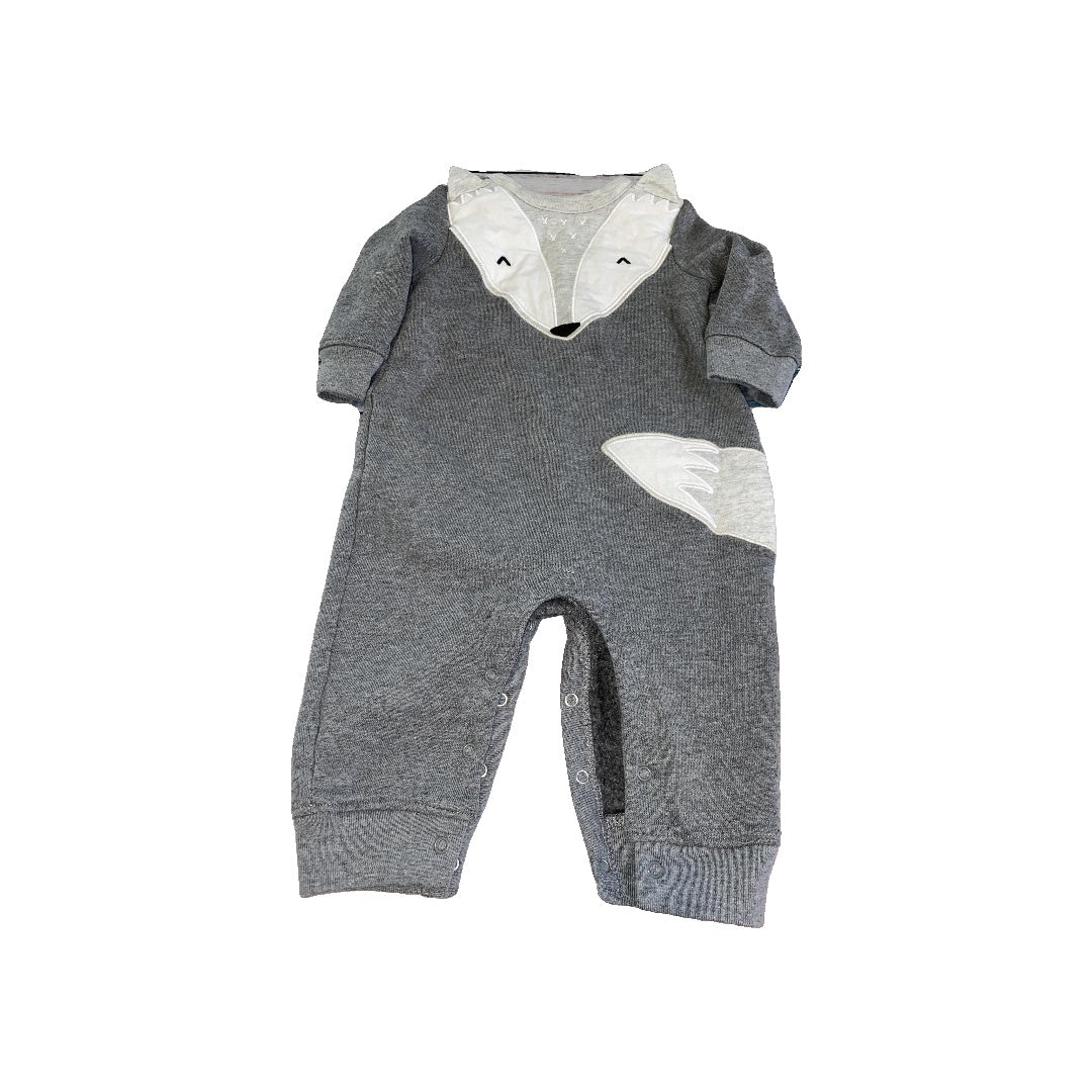 Carters Unisex Grey | animals Romper Size: 3-6 months Grey | animals