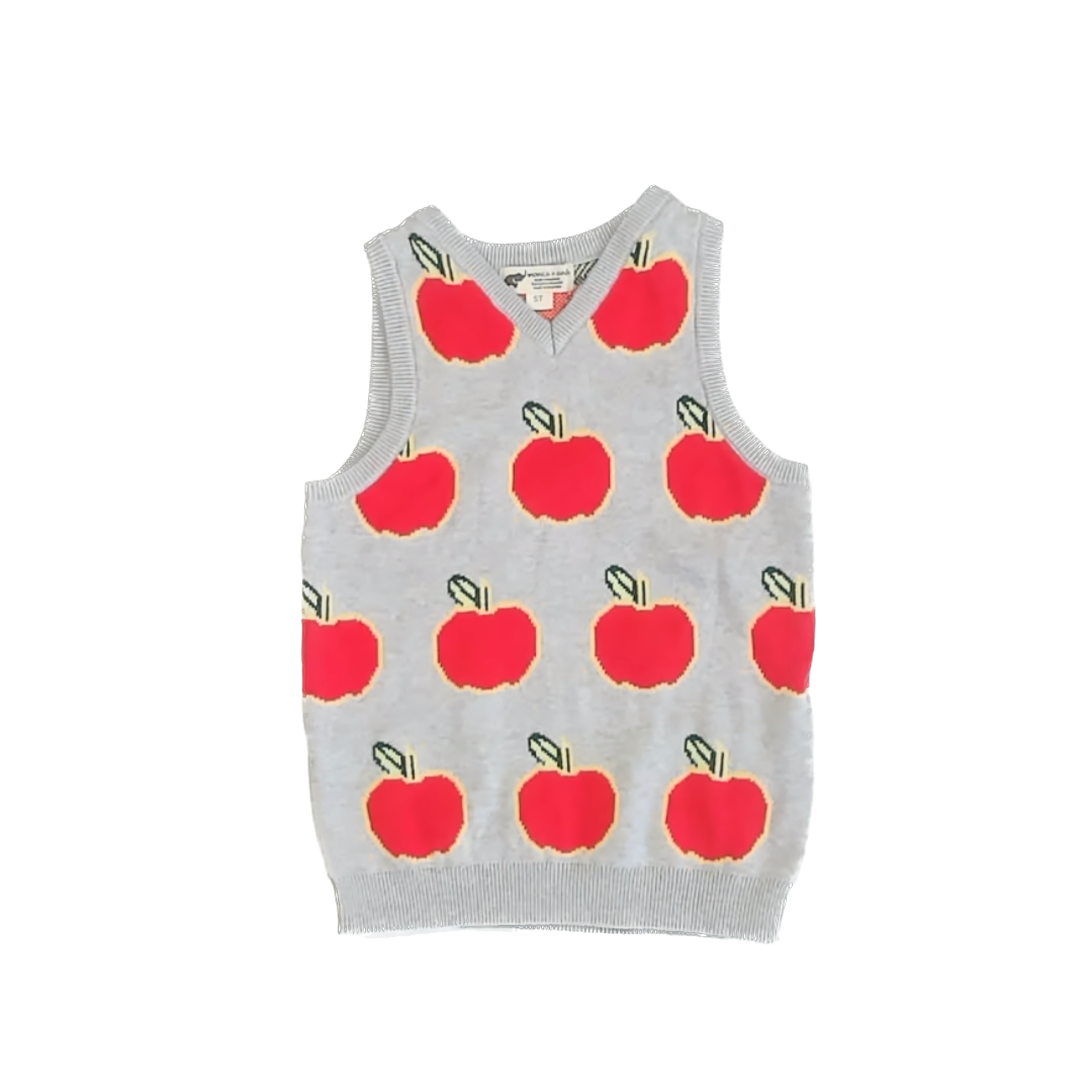 Monica & Andy Boys Grey | Apple Sweater Vest Size: 5T Grey | Apple