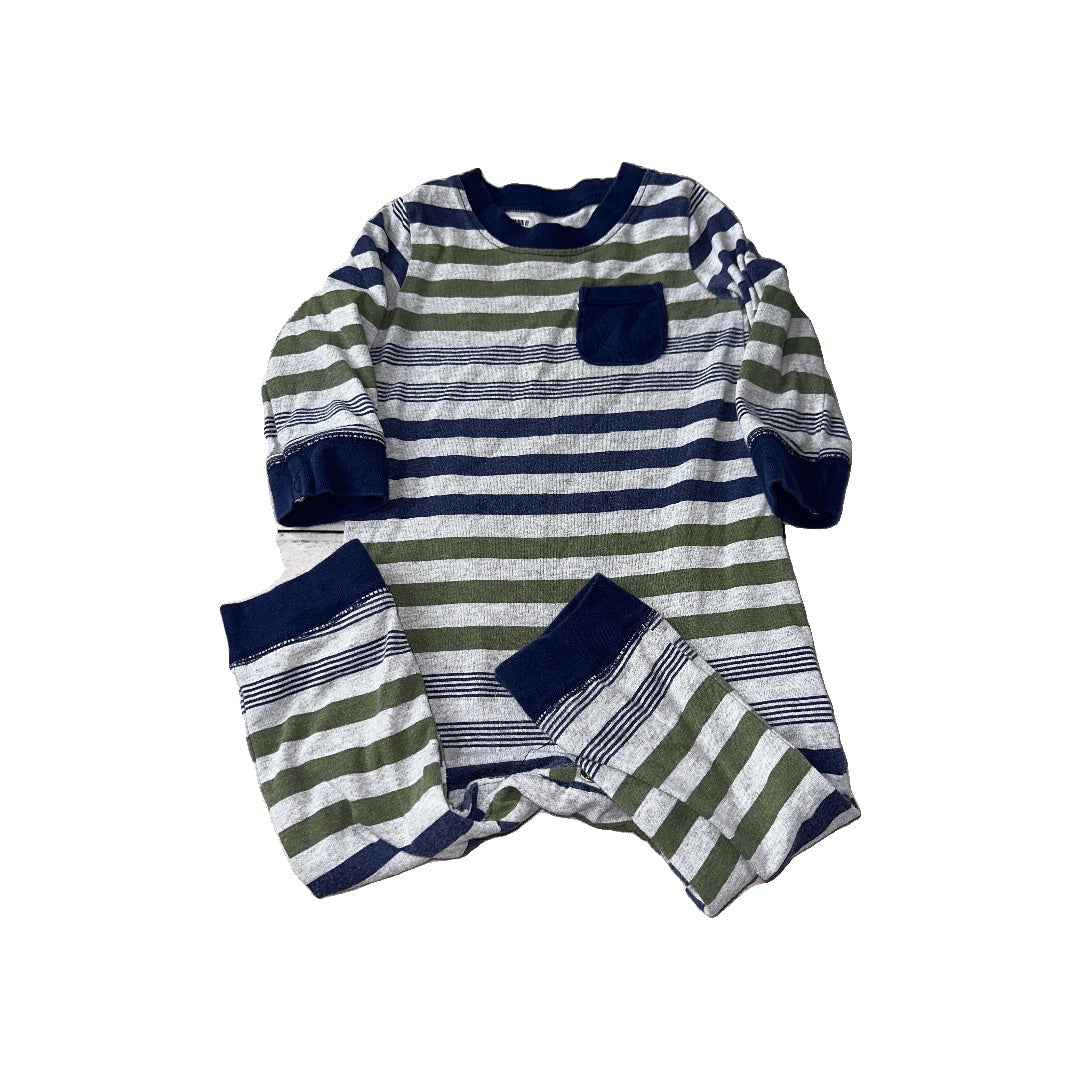 Carters Boys Grey | Army Green | Royal Blue | Striped Long Sleeve Outfit Size: 12 months Grey | Army Green | Royal Blue | Striped