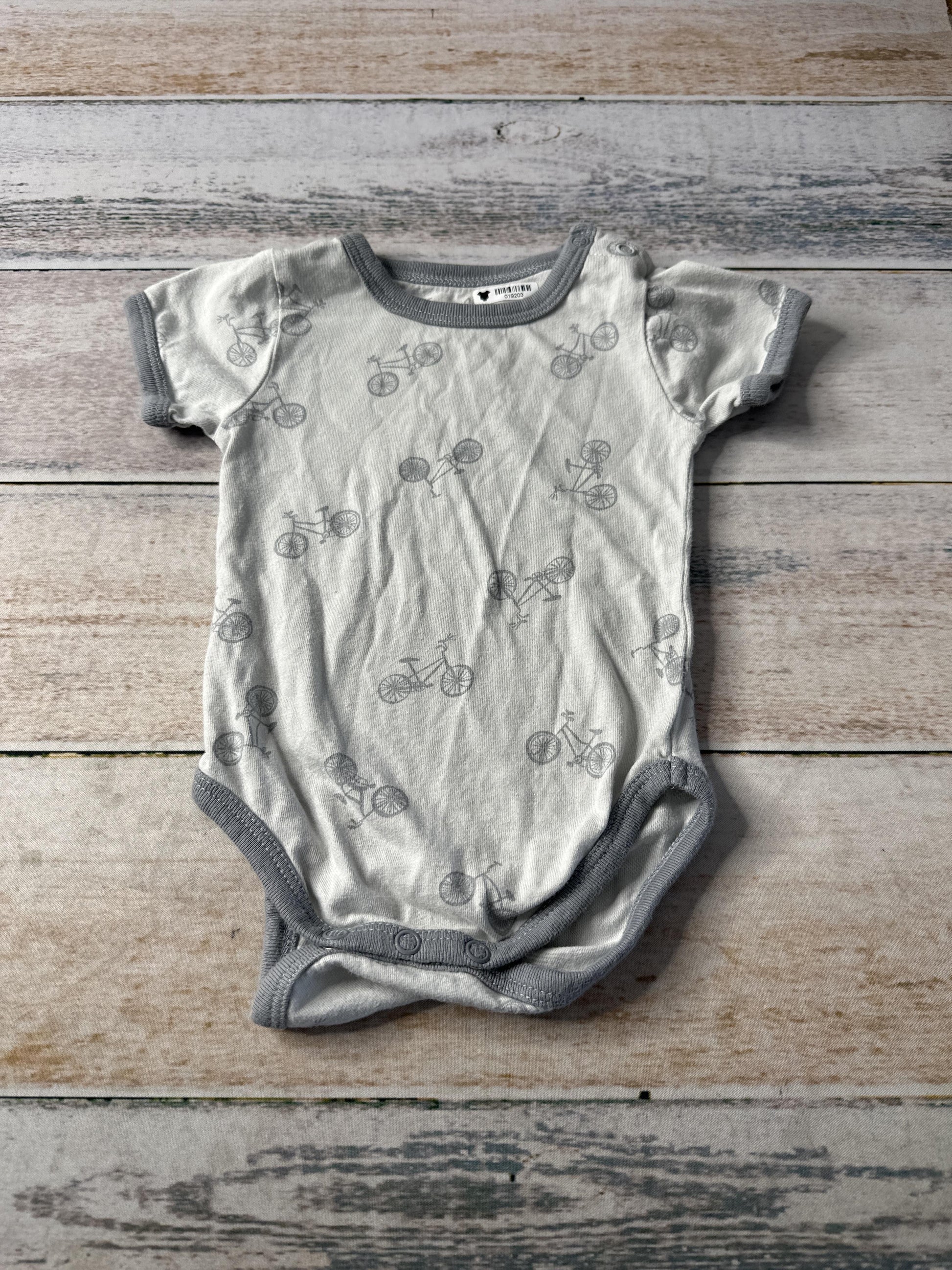 City Mouse Boys Grey | Bicycles Onesie Size: 6-9 months Grey | Bicycles