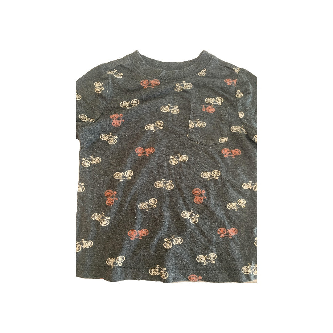 Old Navy Boys Grey | Bicycles T-Shirt Size: 2 years Grey | Bicycles