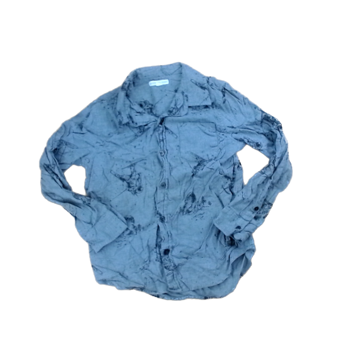 Rockets Of Awesome Boys Grey | Black Astronauts Button Down Long Sleeve Size: 8 Years Grey | Black Astronauts