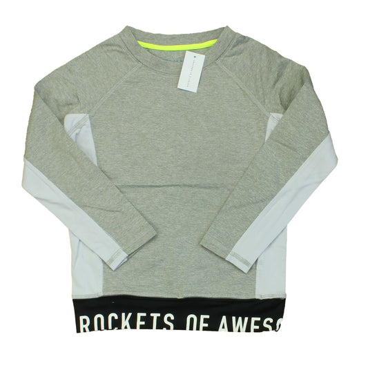 Rockets Of Awesome Boys Grey | Black | Green Long Sleeve Shirt Size: 7 Years