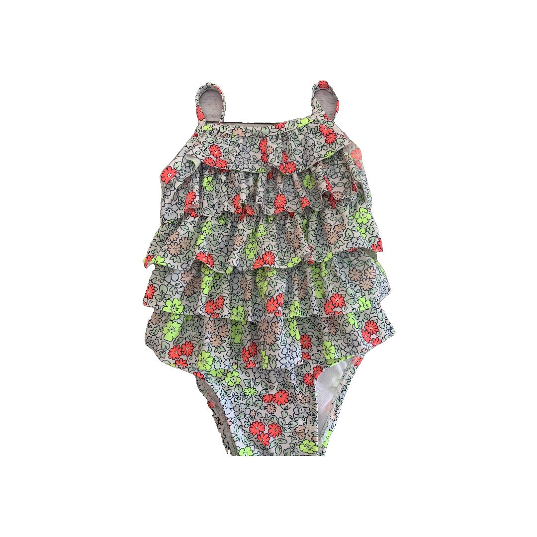 Gap Girls Grey | Black | light green | Flowers Swimwear Size: 6-12 months Grey | Black | light green | Flowers