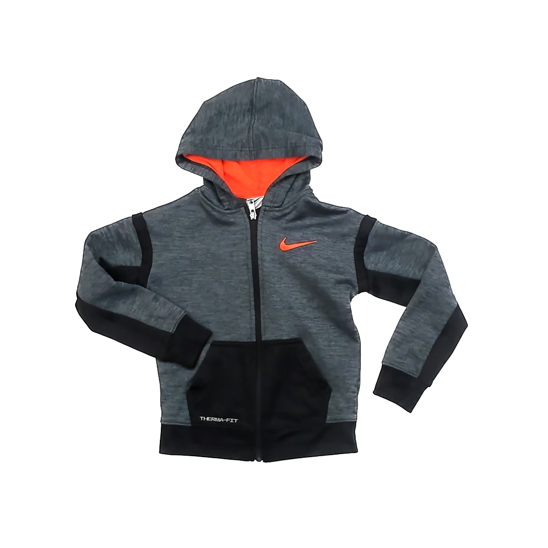 Nike Boys Grey | Black | Orange Hoodie Size: 4-5T Grey | Black | Orange