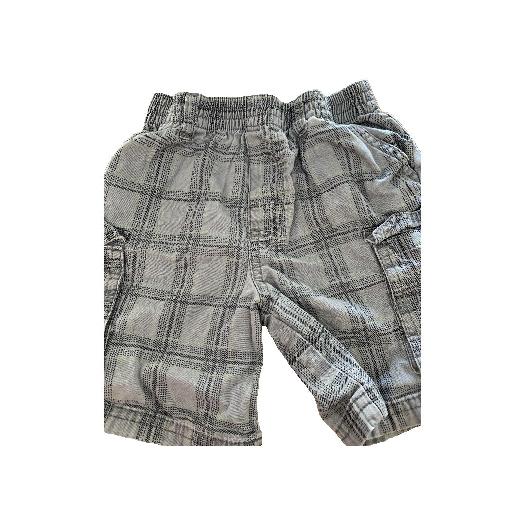 Boys Grey | Black | plaid Shorts Size: 3T Grey | Black | plaid