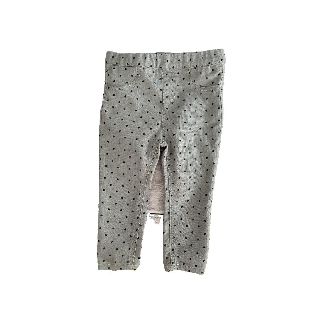 H&M Girls Grey | Black | polka dot Pants Size: 9-12 Months Grey | Black | polka dot