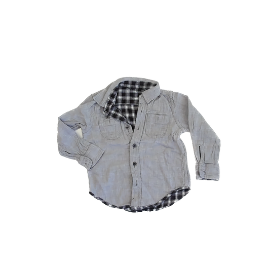 Tailor Vintage Boys Grey | Black & Red Plaid Button Down Long Sleeve Size: 2T* Grey | Black & Red Plaid