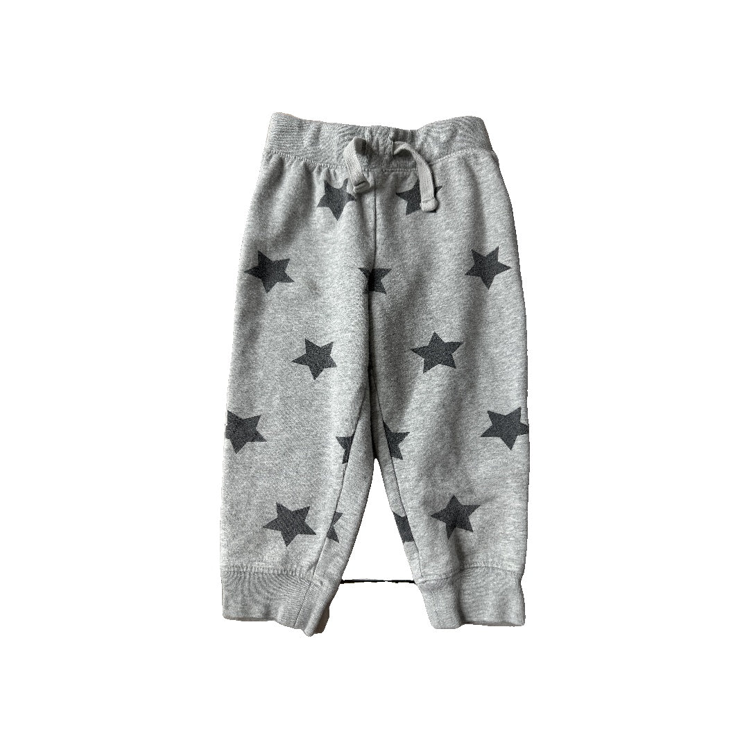 Primary Unisex Grey | Black | Stars Pants Size: 12-18 months Grey | Black | Stars