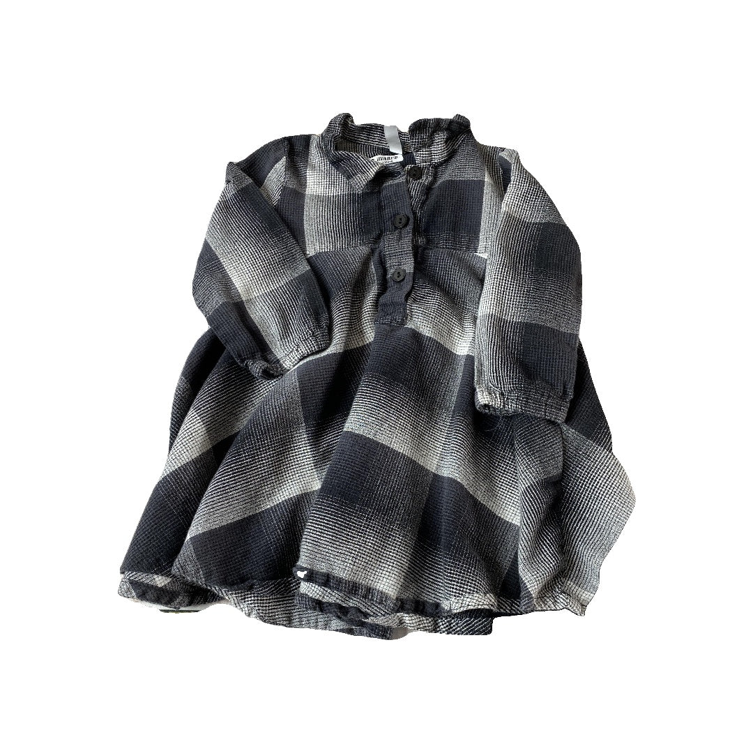 Motoreta Girls Grey | Black | Wool White Dress Size: 9 months Grey | Black | Wool White