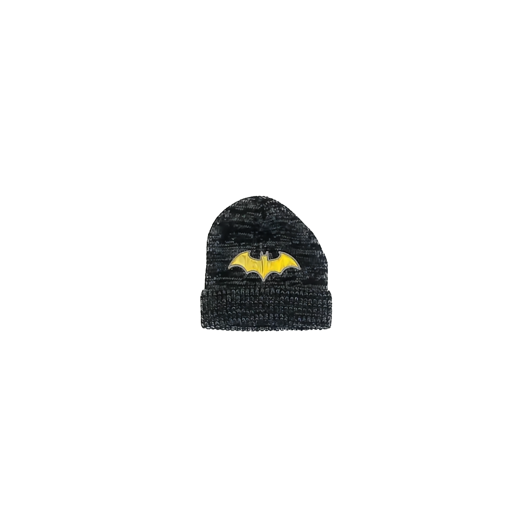 Batman Boys Grey | Black | Yellow Winter Hat Size: Boys Grey | Black | Yellow
