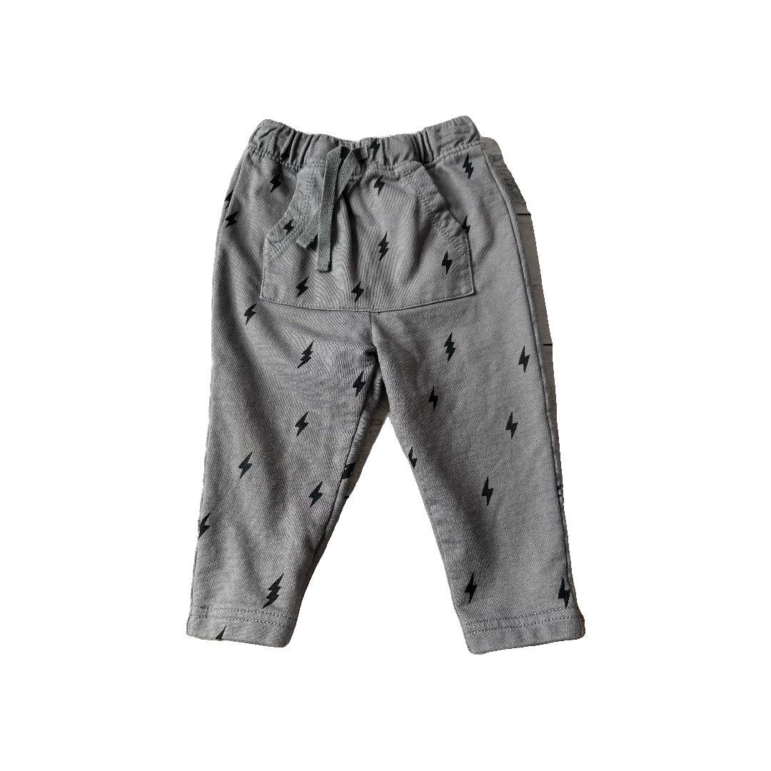 Tea Unisex Grey | Black Pants Size: 12-18 months Grey | Black