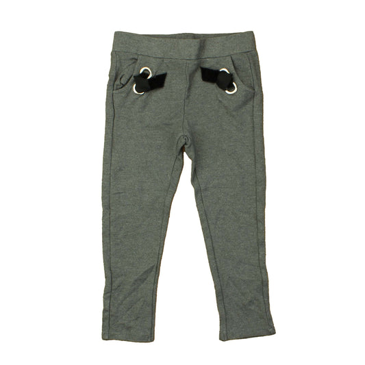 Lili Gaufrette Girls Grey | Black Leggings Size: 4T Grey | Black