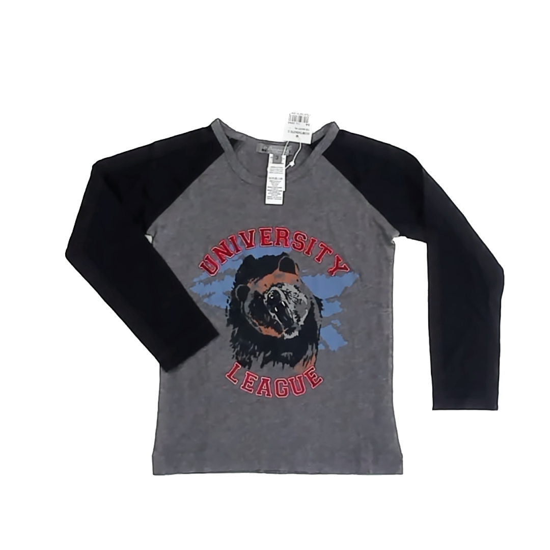 Bonpoint Boys Grey | Black Long Sleeve T-Shirt Size: 3T Grey | Black