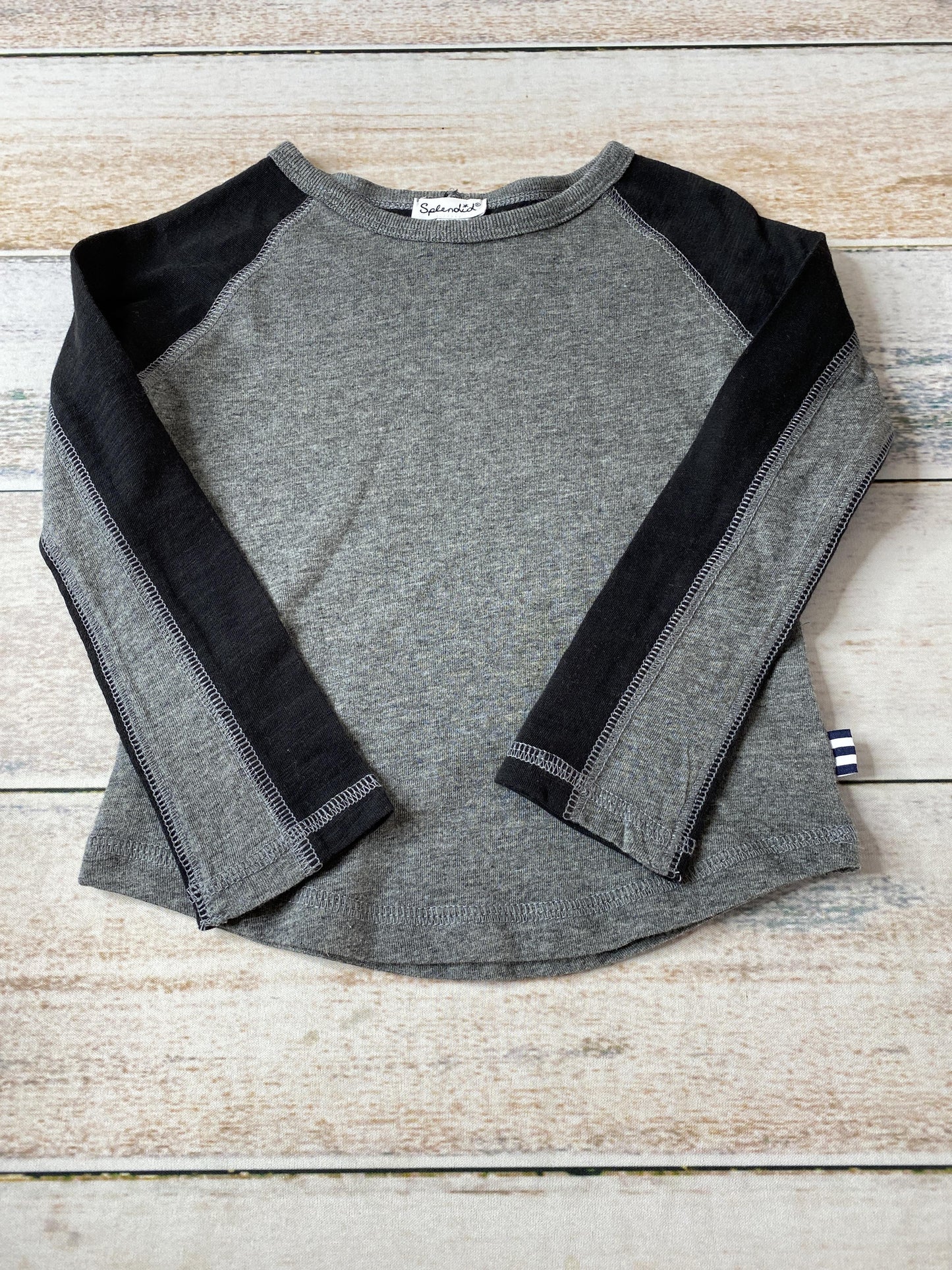 Splendid Unisex Grey | Black Long Sleeve Shirt Size: 2T Grey | Black