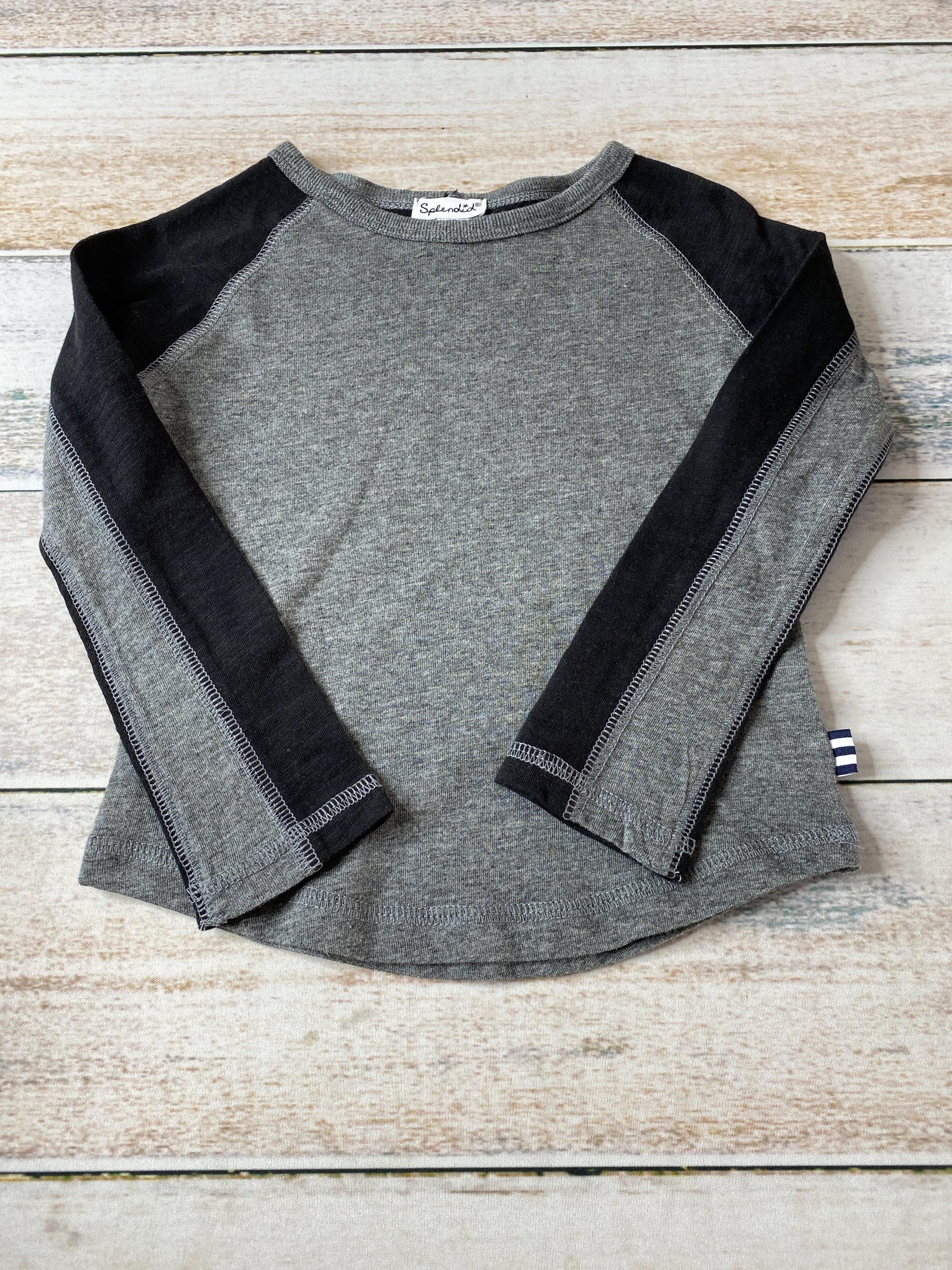 Splendid Unisex Grey | Black Long Sleeve Shirt Size: 2T Grey | Black