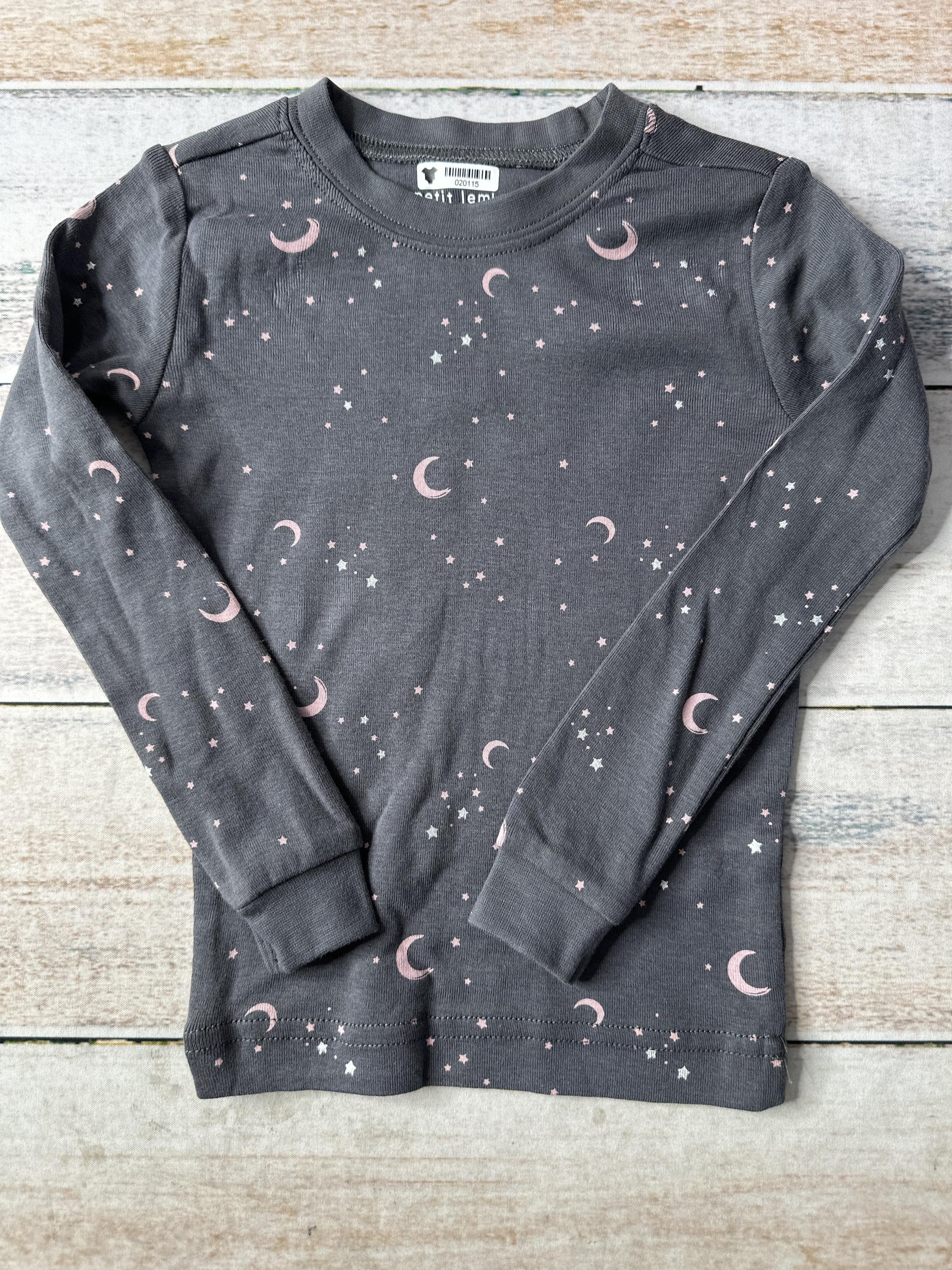 Petit Lemi Girls Grey | Black Pajamas Size: 24 months Grey | Black